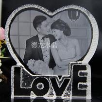 Crystal laser carving photo custom LOVE iceberg wedding gift DIY birthday gift Tanabata Valentines Day