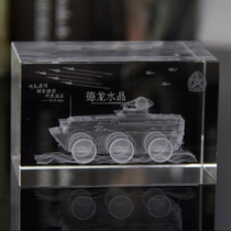3D laser engraving crystal tank model 92 wheeled infantry armored vehicle crystal souvenir customization