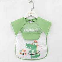 Baby eating bibs summer two pieces of clothes children waterproof thin sleeveless apron rice pocket summer clothes