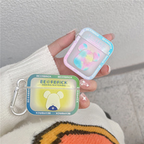 Gradient Tide bear suitable for airpods protective sleeves airpodspro soft shell ins Apple Bluetooth headphones aipods First generations of small crowdairpords