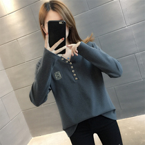 Delong base shirt women Autumn Winter foreign style inside 2021 New V-neck polished long sleeve T-shirt with low neck top