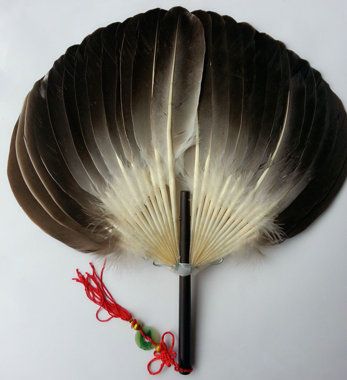 非遗高淳特产鹅毛扇乌木柄孕产妇诸葛孔明夏季纳凉手工羽毛扇