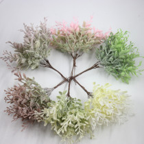 Simulation Plant Small Leaf Plastic Bouquet Home Living Room Decoration Diy Handmade Flower Ring Chest Flower Accessories Material