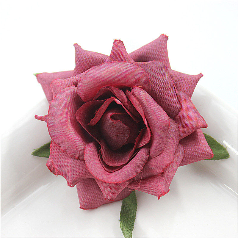 手工花环材料 欧式复古 卷边玫瑰花头花朵 森系手作装饰花配件