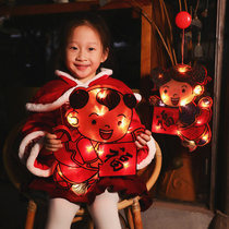 Spring Festival New Year led red lantern small hanging decoration indoor balcony a pair of light-emitting decoration New Year palace lantern