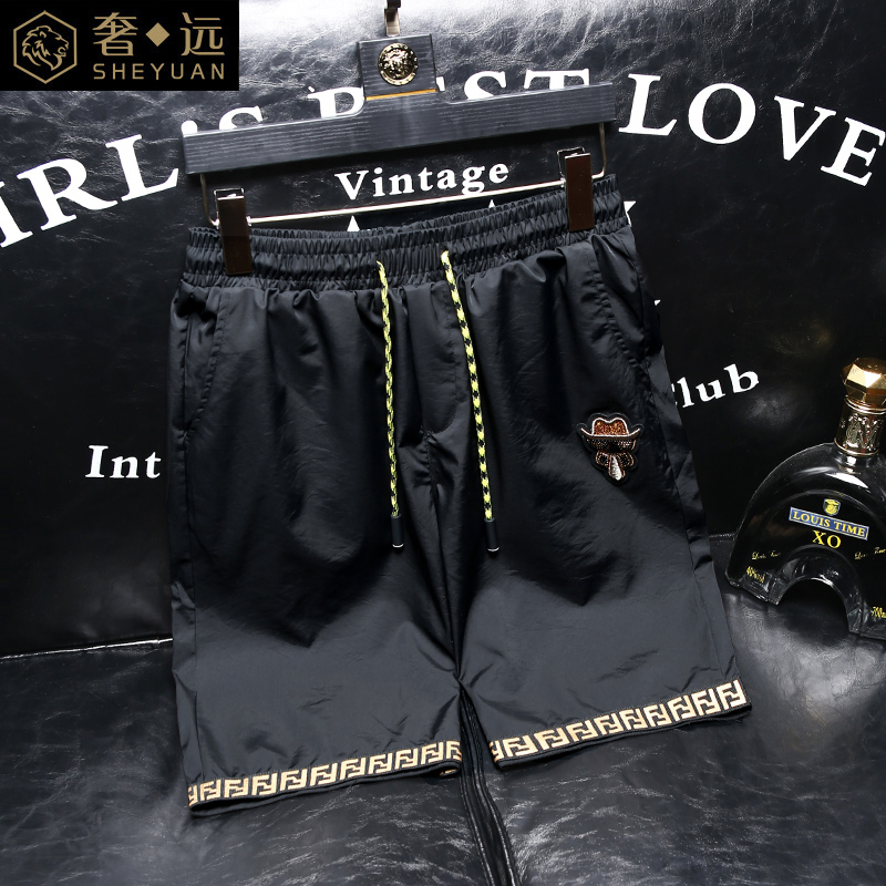 SY European Station Summer New Ice Silk Thin Shorts Men's Outer Wear Casual All-match Beach Pants Men's Summer Pants