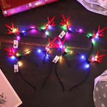 New luminous antler hairband Christmas Luminous hairband Concert glitter headdress stall scenic hot supply