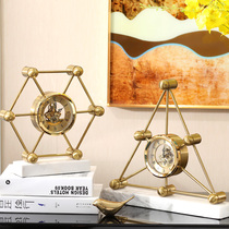 Model room clock living room home fashion desktop clock pendulum clock desktop clock European-style sitting clock ornaments light luxury