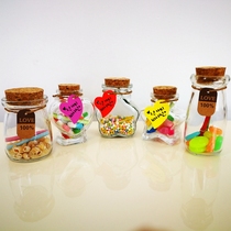 Full of 10 small glass decorative bottles creative wishing bottle drift bottle rainbow bottle Star bottle heart-shaped bottle
