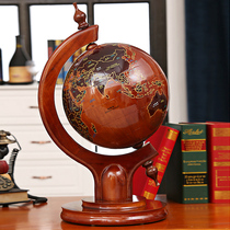 Large desk room solid wood earth instrument pendulum craft imitation ancient woody desktop decoration gift pendulum