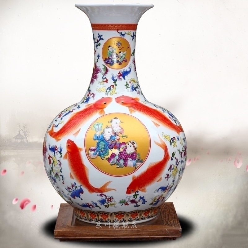 Jingdezhen ceramic lad figure dry flower vase of modern home living room a study office mesa place adorn article