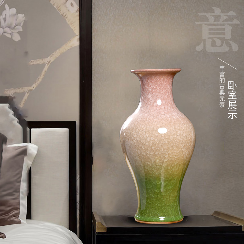 Jingdezhen up ceramic dry flower arranging flowers floret bottle three glaze mesa of home sitting room office desktop furnishing articles