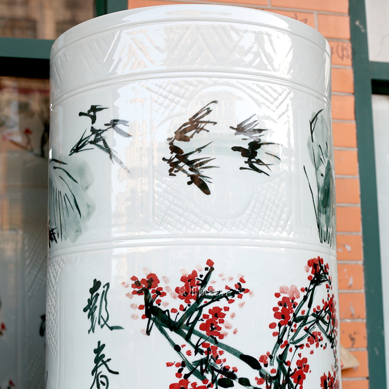 Jingdezhen ceramics peony quiver hand - made amusement landing big vase stores crafts are sitting room