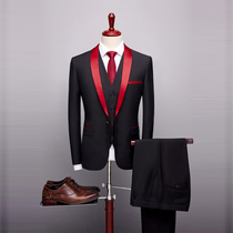 Mens suit new groom wedding dress suit three-piece mens business suit dress suit