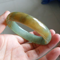 Shaanxi Lantian jade bracelet ginger Huayu natural yellow color jade bracelet jade bracelet color jade 60 inner diameter