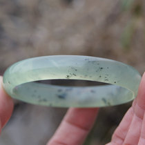 Shaanxi Xian Lantian jade bracelet ginger Huayu bracelet Jianghua ink jade bracelet water and transparent 60 inner diameter