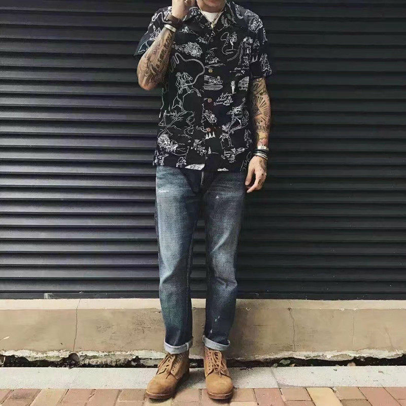 阿巨定制 duke shirt 沙滩夏威夷衬衫鲤鱼衬衣 非花根visvim风格