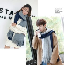 2018 autumn and winter B home classic cashmere velvet plaid striped scarf British men and women couples men and women long plus