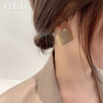 High sense light luxury exaggerated large earrings Matte gold stud earrings Net red metallic temperament earrings Niche earrings women