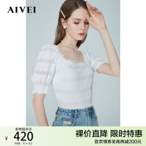 AIVEI congratulates Ivy 2022 Spring Summer new cutout puff sleeve wool knit N0160124