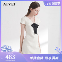 Aivei congratulates Avicchia on her new V-neck mesh bow dress M0160067