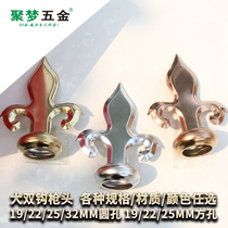 Jumeng hardware 304# stainless steel decorative gun head large double hook hook gun tip 125MM fence anti-climbing