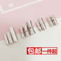 Pearl necklace head 925 sterling silver diy handmade accessories screw connection buckle red rope bracelet beaded screw button