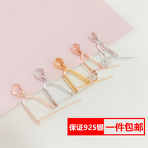 Male and female General accessories Buttons 925 Pure Silver Pendant Button Melon Seeds Emerald Crystal Clip Buttoned Necklace Buttonup Green Clasp