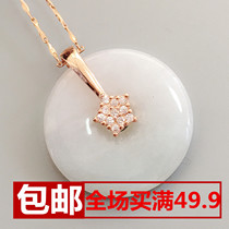 925 silver pendant buttoned with emerald jade pep safety buckle clip Honey Wax Pendant Clip Buttoned Diy Large Silver Clip Buttoned head