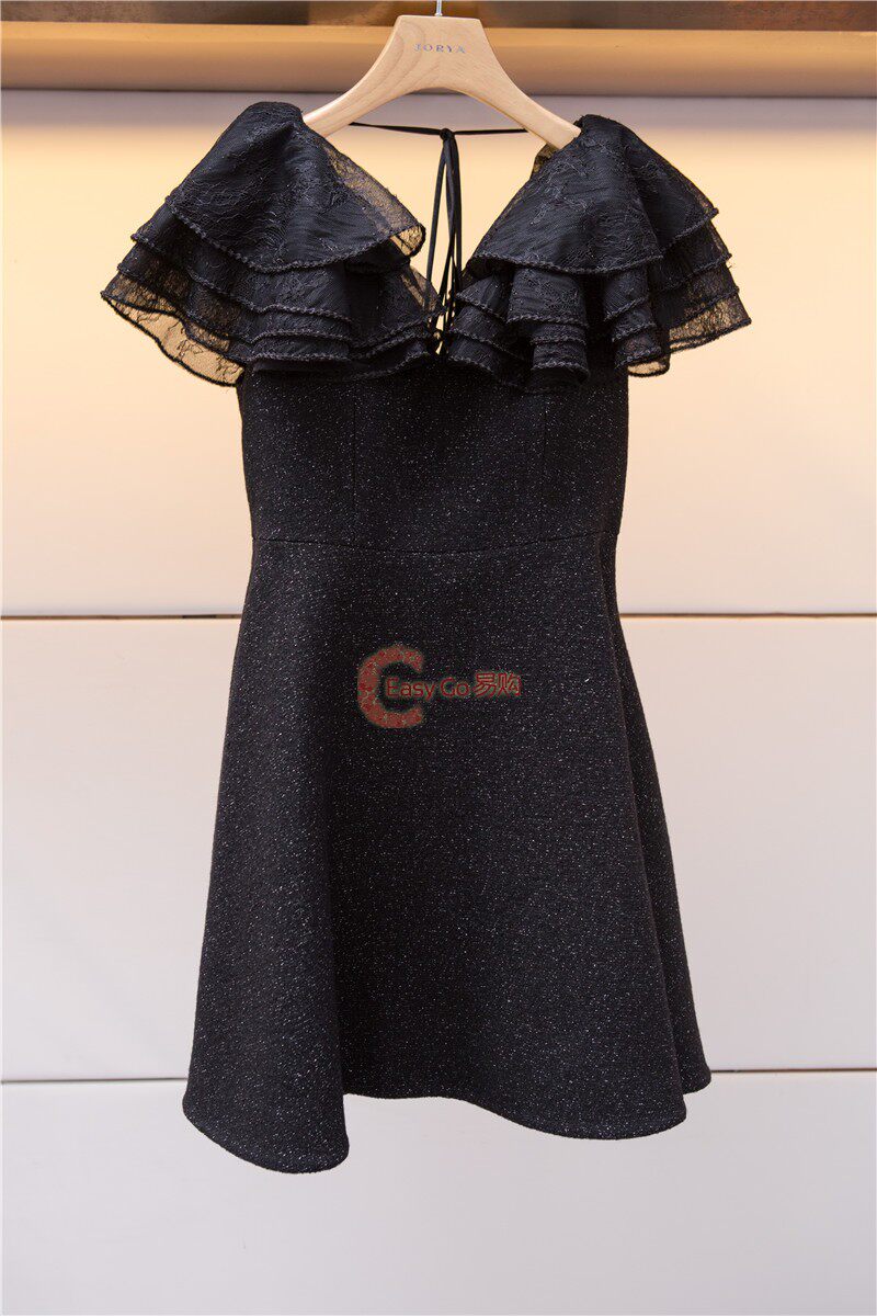 促销jorya卓雅2018秋高订款专柜正品v领连衣裙k8400605