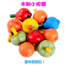 Wooden traditional nostalgic childrens educational top toy colorful fruit spinning top 1-2-3-4-5-6 years old