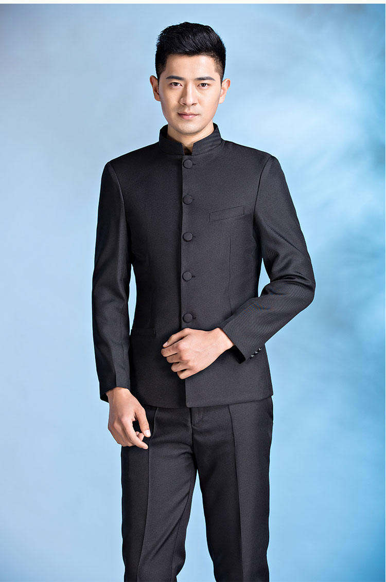 新款中山装套装立领民国风男装五四青年大合唱演出服加大码礼服男