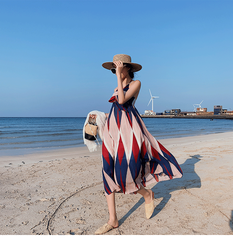Mùa hè mới của phụ nữ váy dây treo lỏng lẻo váy voan siêu cổ tích Sanya bên bờ biển kỳ nghỉ bãi biển váy - Sản phẩm HOT