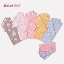 Zinbe Spring Fall Male And Female Baby Cotton Leka Warm Underwear Suit Long Sleeve Thin family home 1-4 years old