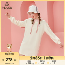 ELAND Clothing Romance Season Fashion Sweet Beauty Casual Collision Color Reduction and Hood Leaner Dress Dress Dress
