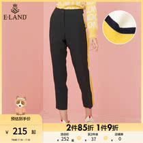 ELANND Clothing Romance Spring Autumn Style Parquet Striped Casual Sports Wind Black Small Leggings Pants 90% Pants Children