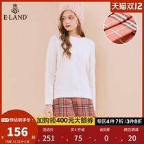 ELAND clothes love spring summer niche fashion youth vitality campus style Plaid slim pleated skirt lady