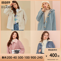 ElAND Love Small Fashion Sweet Design to warm pure color plush coat