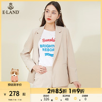ELAND Clothing Romance Early Spring Korean version Small crowdsourced Temperament Sweetness and Seen Cherry Blossom Pink Little Western Dress Jacket Woman