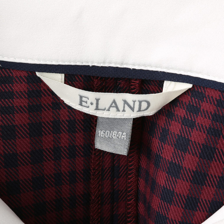 商场同款ELAND衣恋15年秋季系带格纹连衣裙EEOW53704N专柜正品