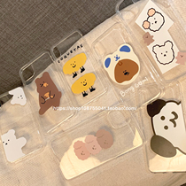 Korean bear ins simple style 11pro transparent soft shell dog silicone anti-fall xsmax xr 6s 7p
