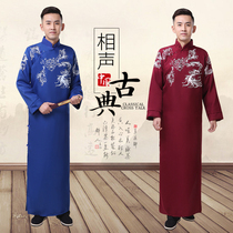 Republic of China style robe jacket Mens gown Chinese best man group dress Review allegro cross-talk coat male performance clothing