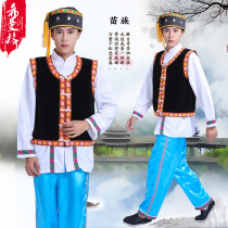 Miao performers Yunnan Yi ethnic minority dance costumes Guangxi Zhuang Li Tujia performance mens clothing
