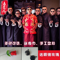 Chinese wedding dress Best man Bridesmaid dress Mens Kaftan Robe Coat Republic of China costume Crosstalk brothers Group dress