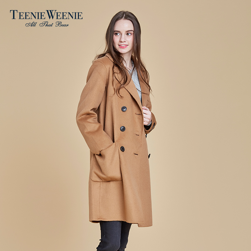 Teenie Weenie小熊2016冬季新品女士气质毛呢大衣TTJW64V51K产品展示图3