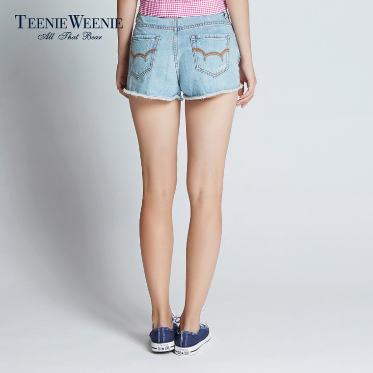 Teenie Weenie小熊专柜正品时尚经典休闲牛仔短裤TTTJ53791Q
