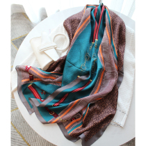 Fashion color 100% mulberry silk scarf high-grade silk scarf shawl printing Hangzhou silk long scarf autumn and winter women