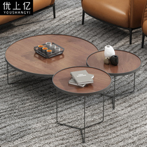 Office coffee table Modern Nordic simple fashion leisure large round small coffee table Office sofa coffee table combination