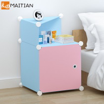 Simple Plastic Bedside Cabinet Dorm Mini Simple Modern Small Storage Cabinet Bedroom Bedside Cabinet Assembly Locker