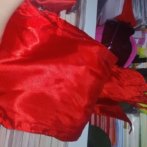 Adult about 1 5 meters 1 2 meters imitation satin red scarf bright face performance red scarf